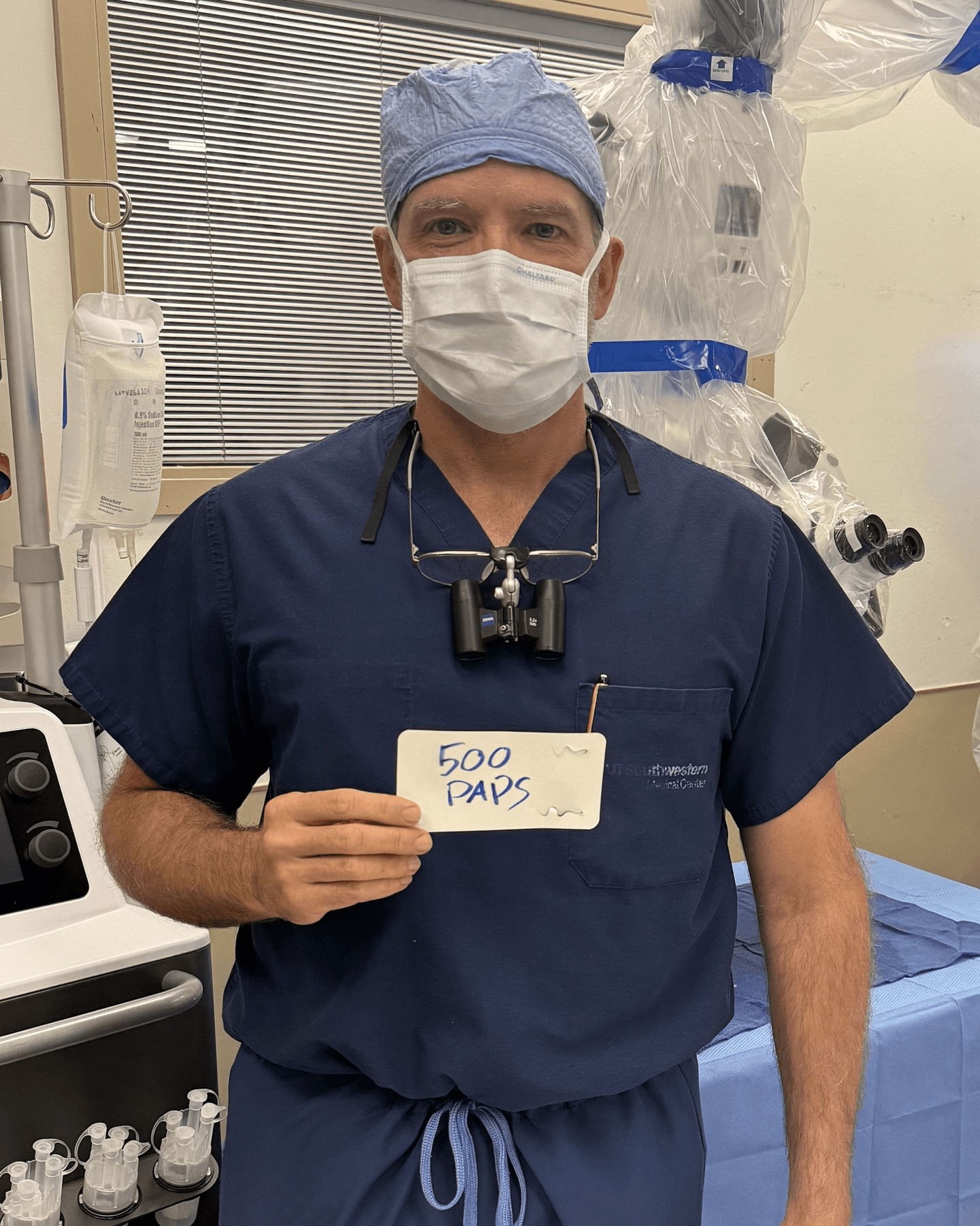 Dr. Haddock marking the 500th PAP flap
